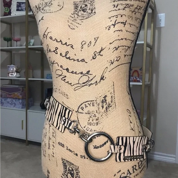 Y2K Carmen Steffens Zebra Print Adjustable Belt - Picture 3 of 8